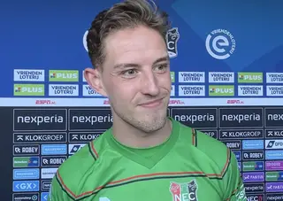 Doelman Rijk Janse geniet van debuut bij NEC
